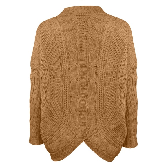 Khaki Knit oversized Cardigan - Picture 5 of 7